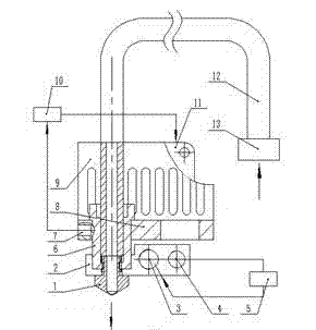 Anti-blocking printing spraying head of FDM three-dimensional printer