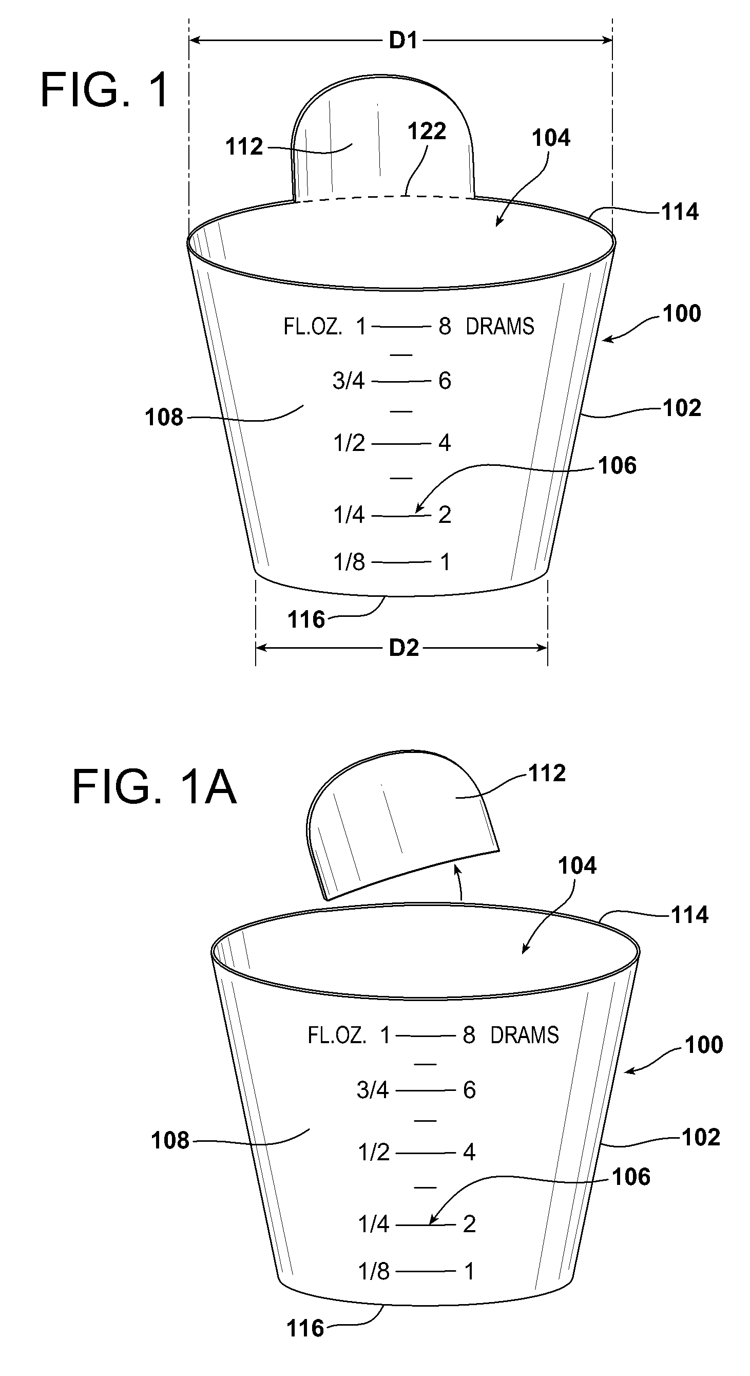 Medicine cup with infection control tab