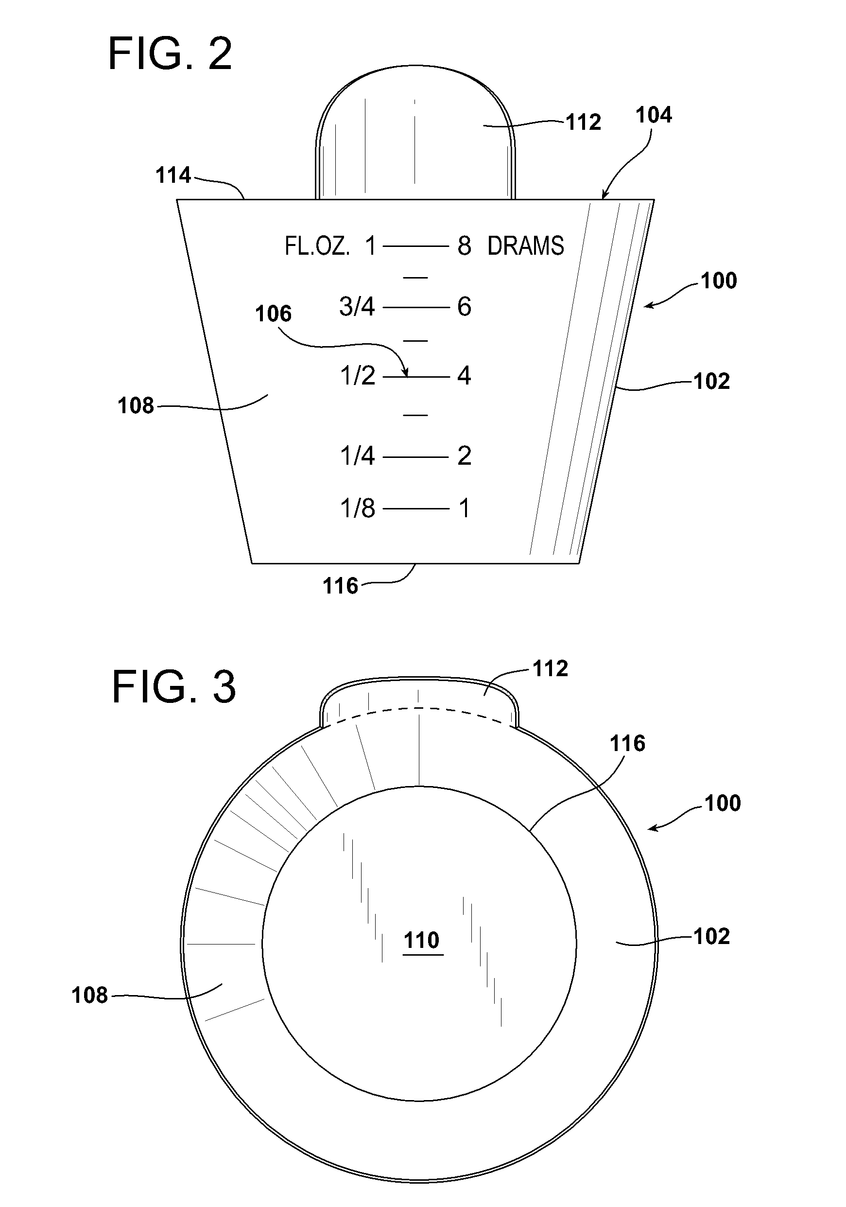 Medicine cup with infection control tab