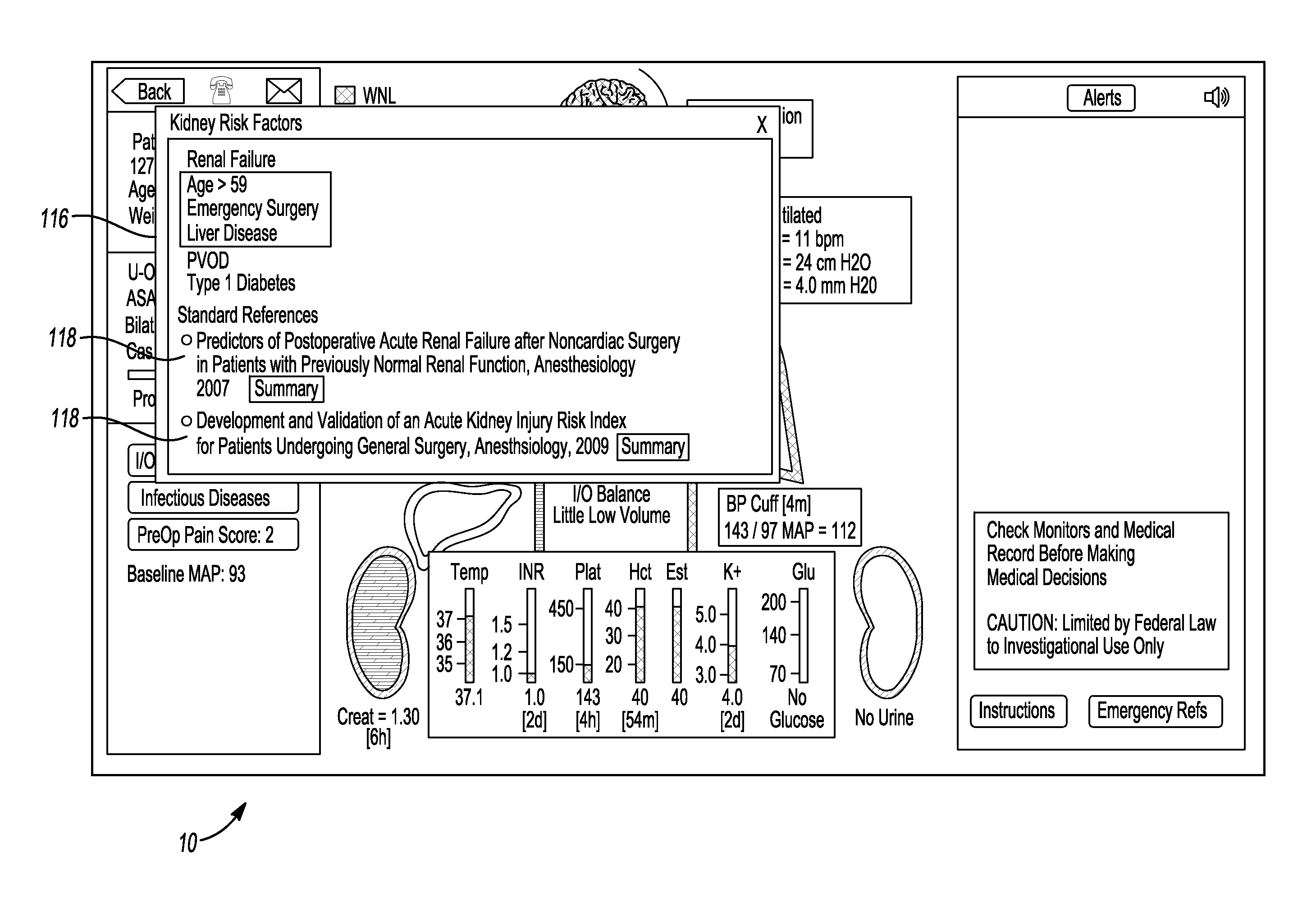 Real time clinical decision support system having linked references