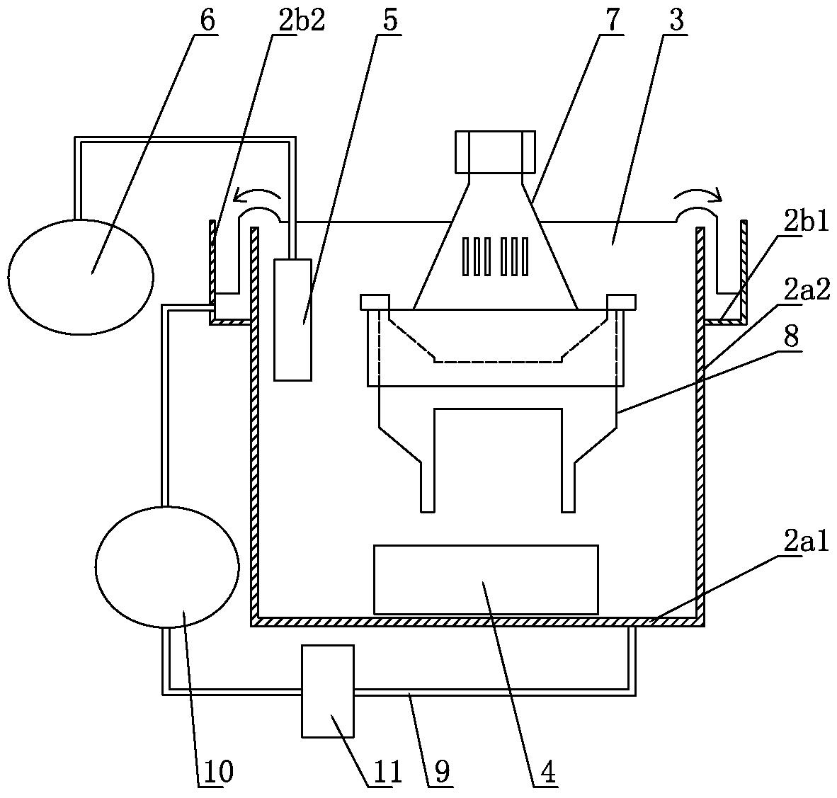 Integrated circuit chip photoresist removing device and process