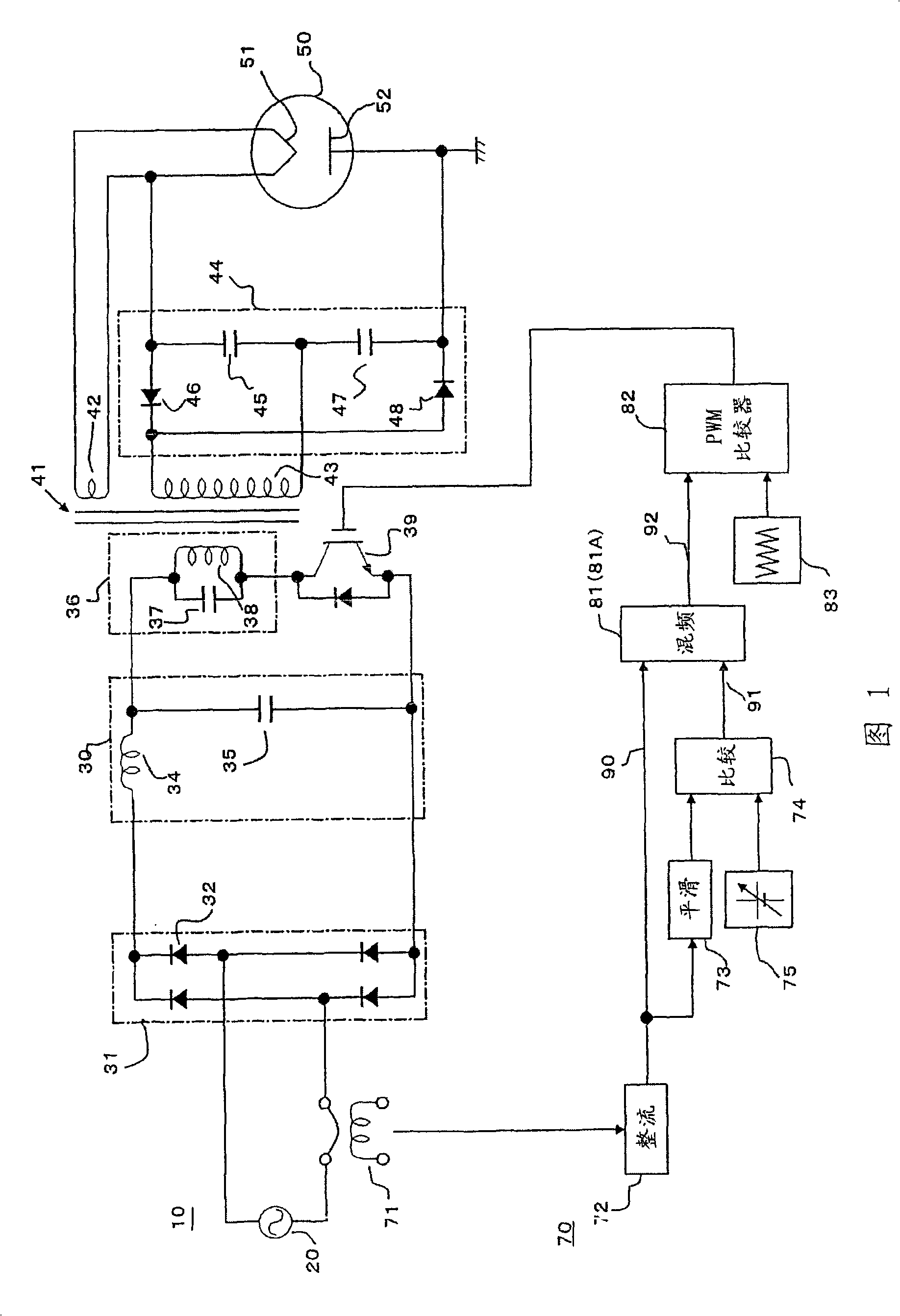 Power control device for high-frequency dielectric heating and its control method