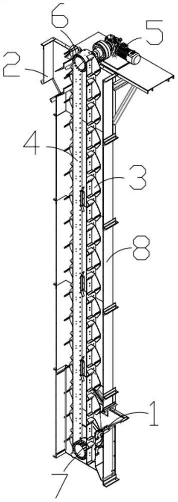 Yue type efficient bucket elevator