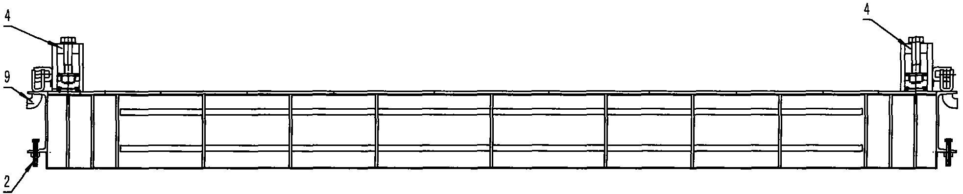 Top hanging type weighing platform of axle weight scale