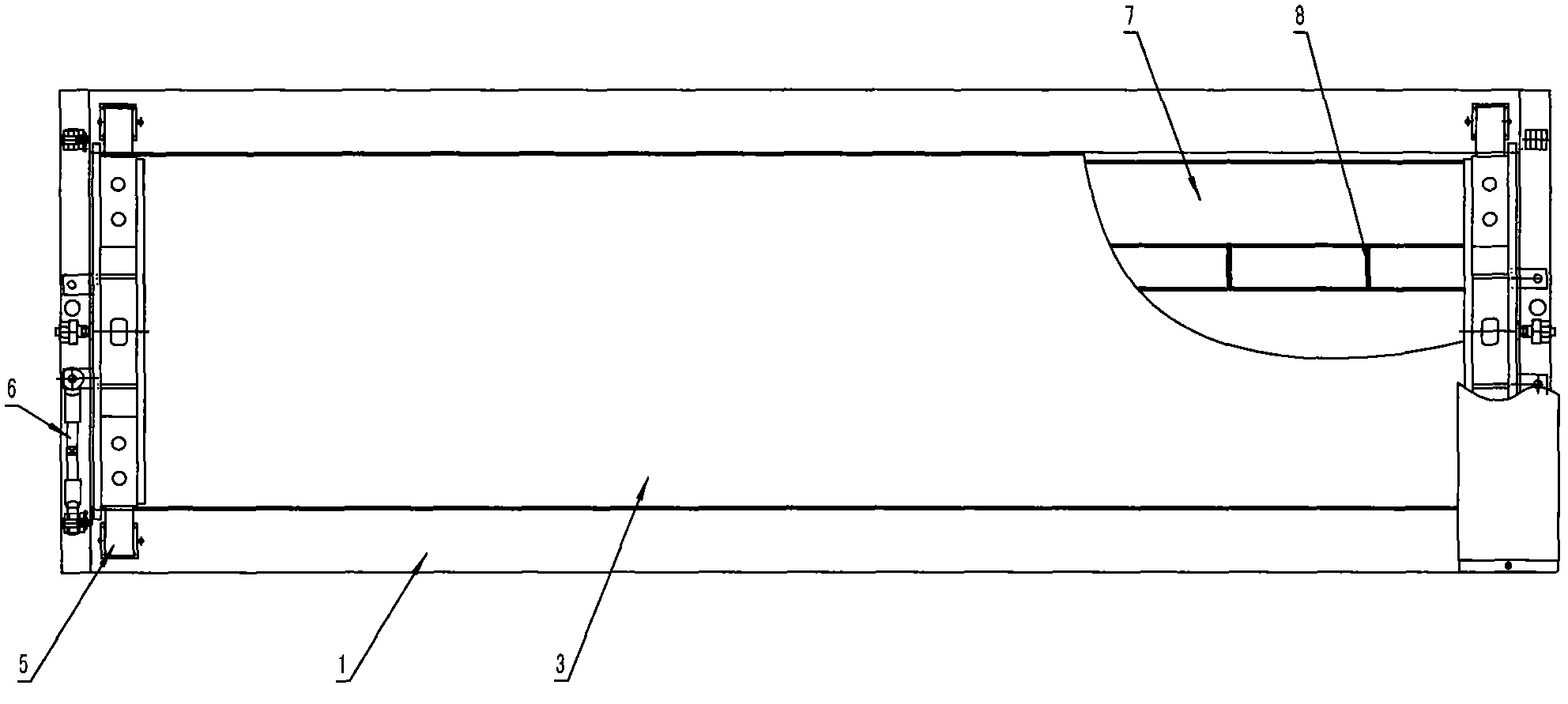 Top hanging type weighing platform of axle weight scale