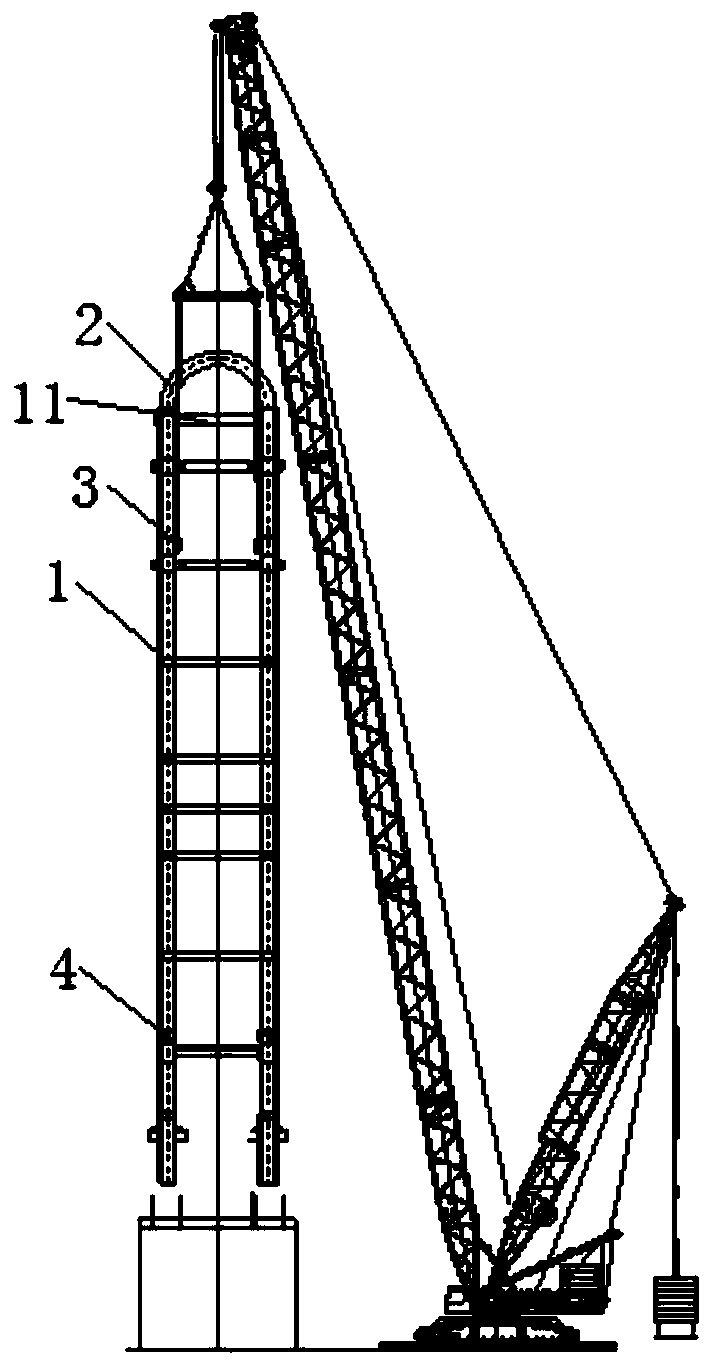 Hoisting method of loop reactor