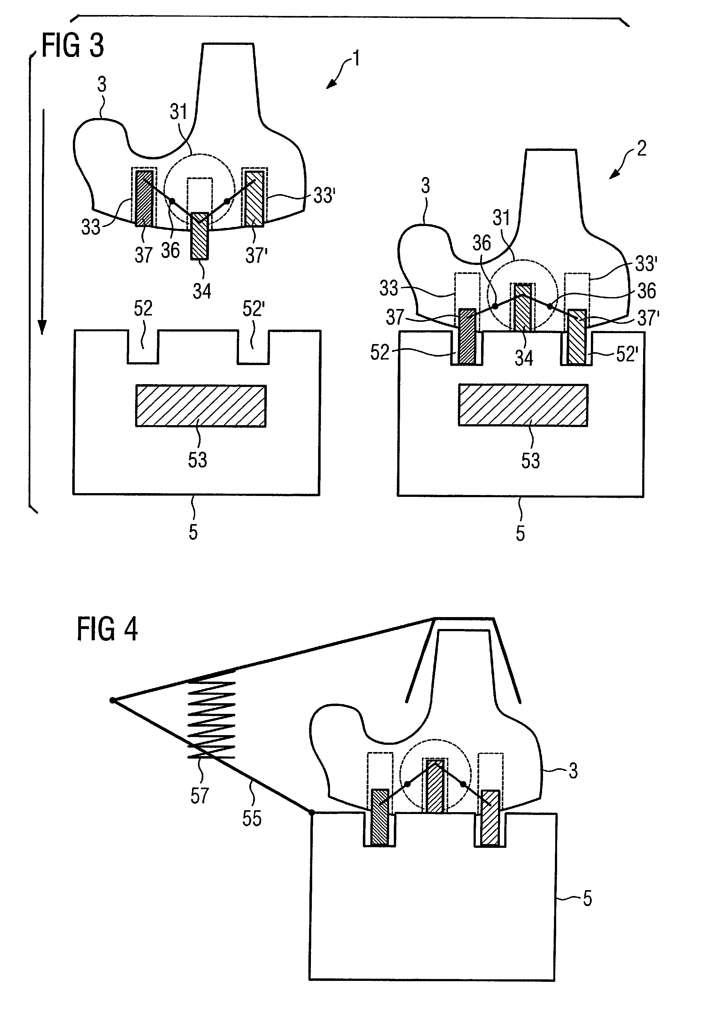 Hearing device with rechargeable battery and movably mounted charging contacts