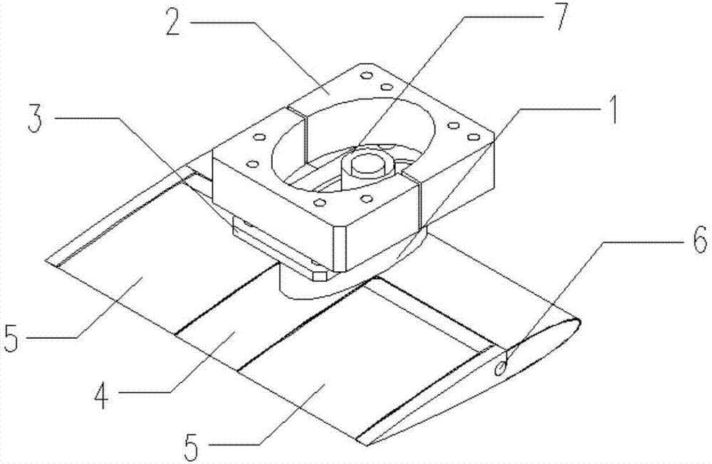 Hydraulic driven type anti-pitching T-shaped hydrofoil with controllable attack angle