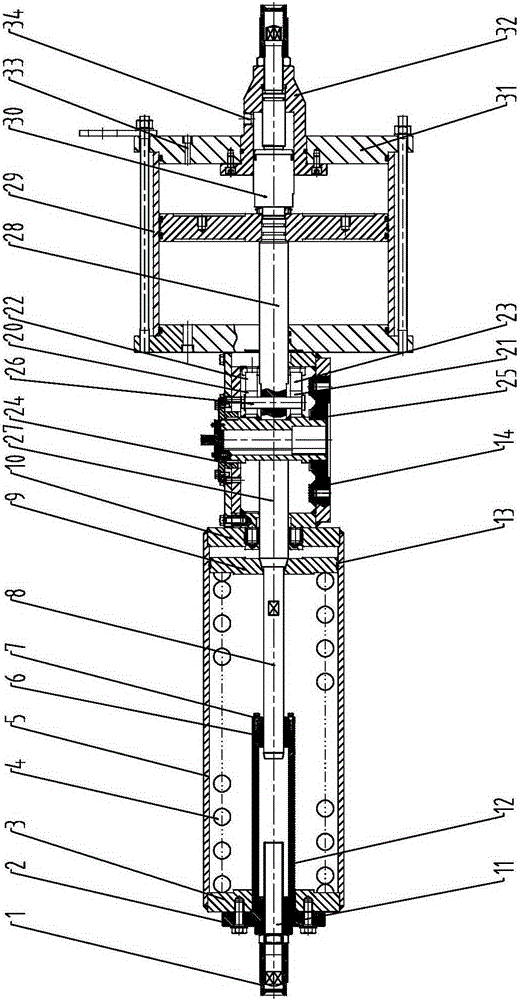 Buffer type large torque spring return actuator