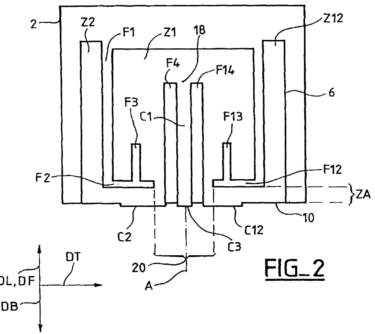 Multifrequency microstrip antenna and a device including said antenna