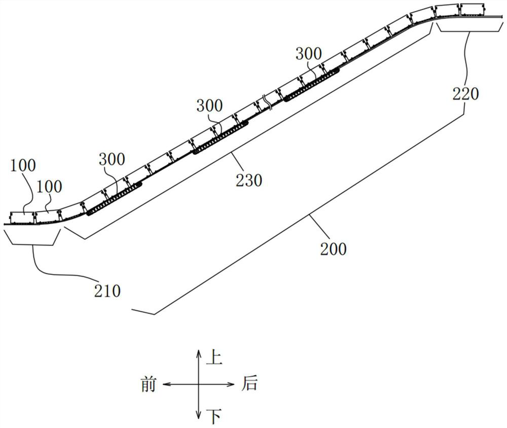 Solid gravity flow carrying equipment, gravity energy storage elements and energy storage system