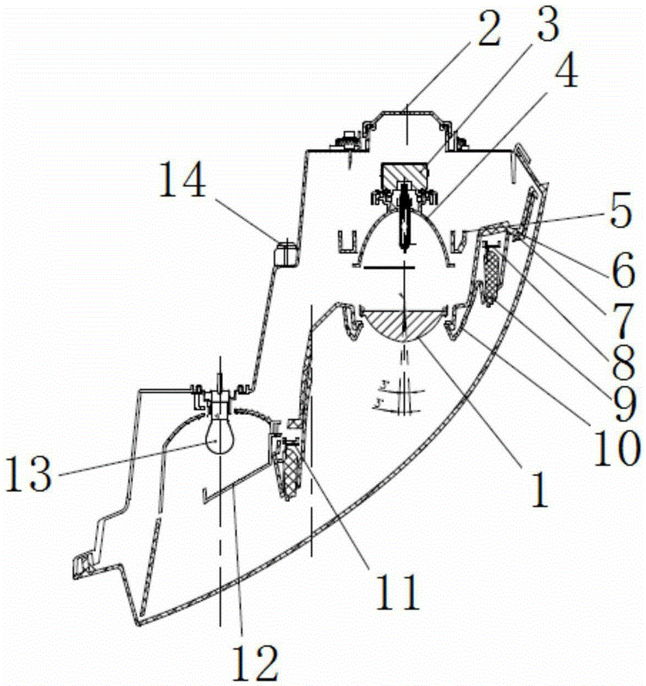 Automobile headlight with compact structure