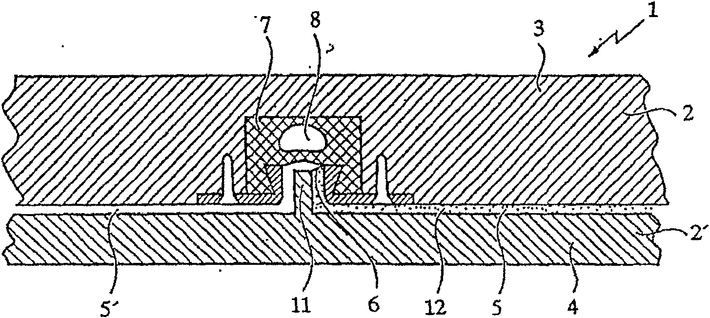 Method for producing a heterogeneous, especially multi-coloured sheet-shaped structure, mould and sheet-shaped structure