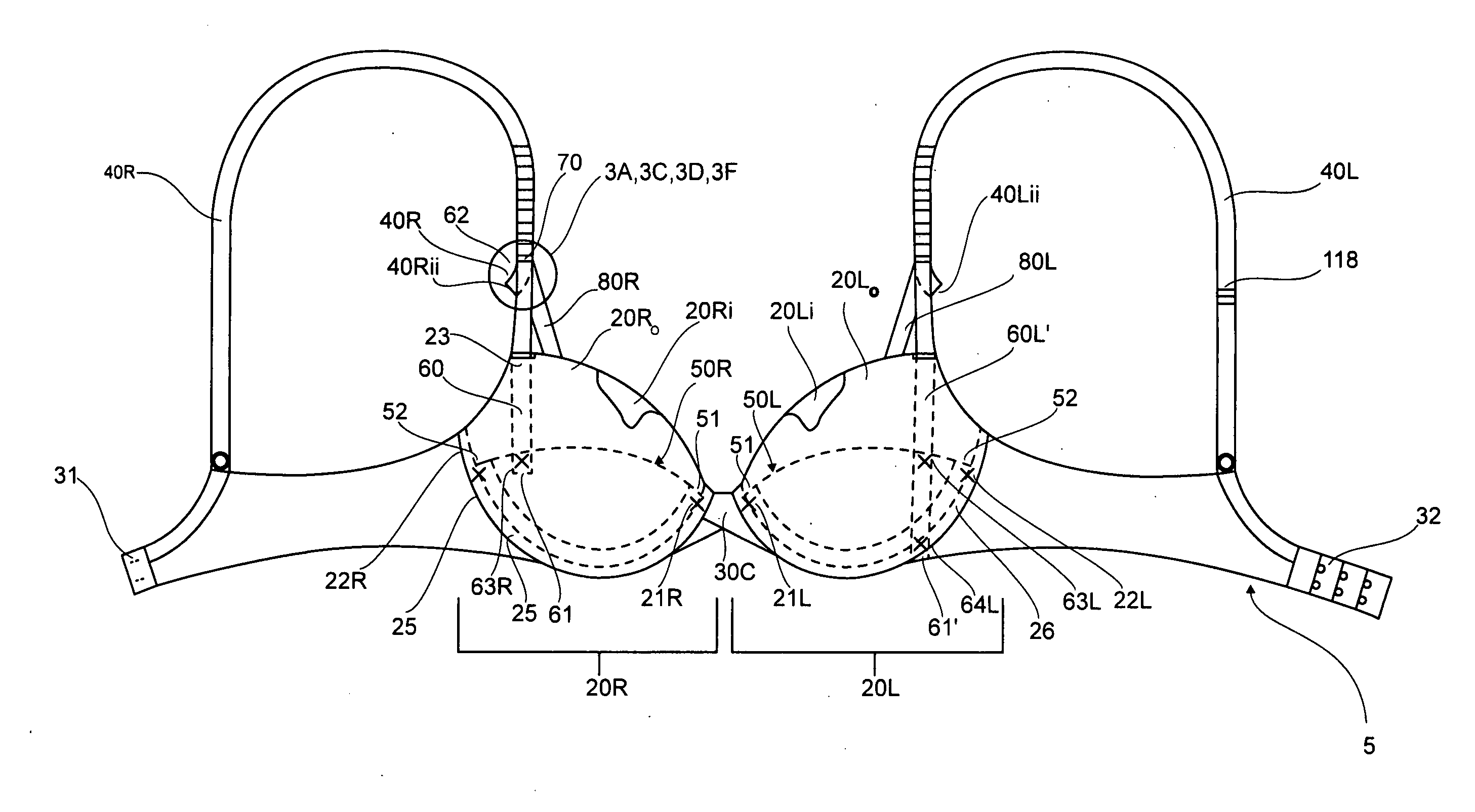 Brassiere Configured to Smoothly Transition Between at Least Two Support/Lift Positions