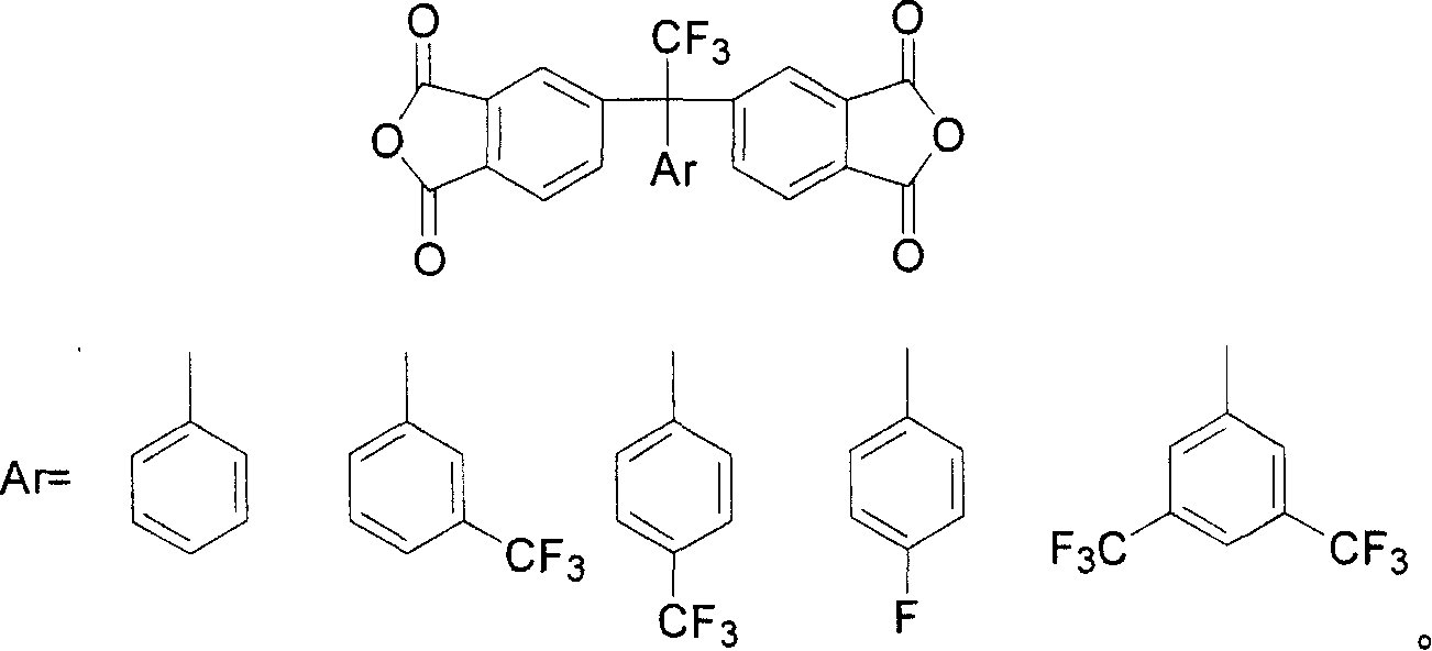 Fluoro-aromatic organic tetracarboxylic dianhydride and its preparation method and use