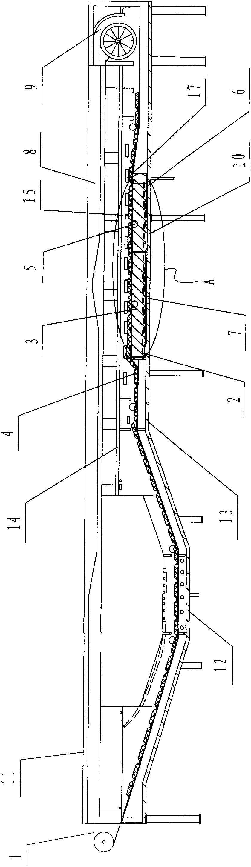 Cooking part device of cocoon cooking machine