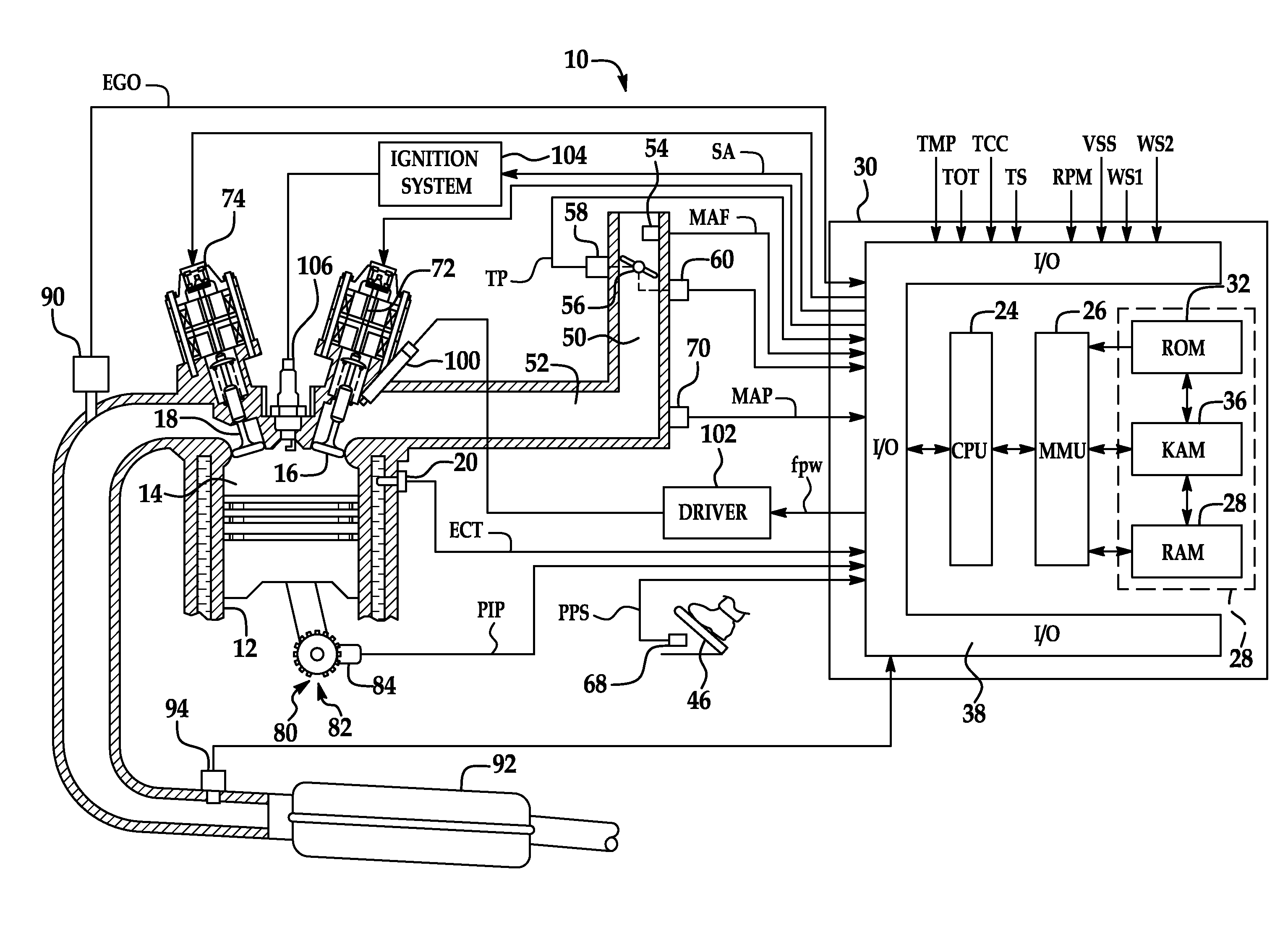 Engine control with valve deactivation monitoring using exhaust pressure