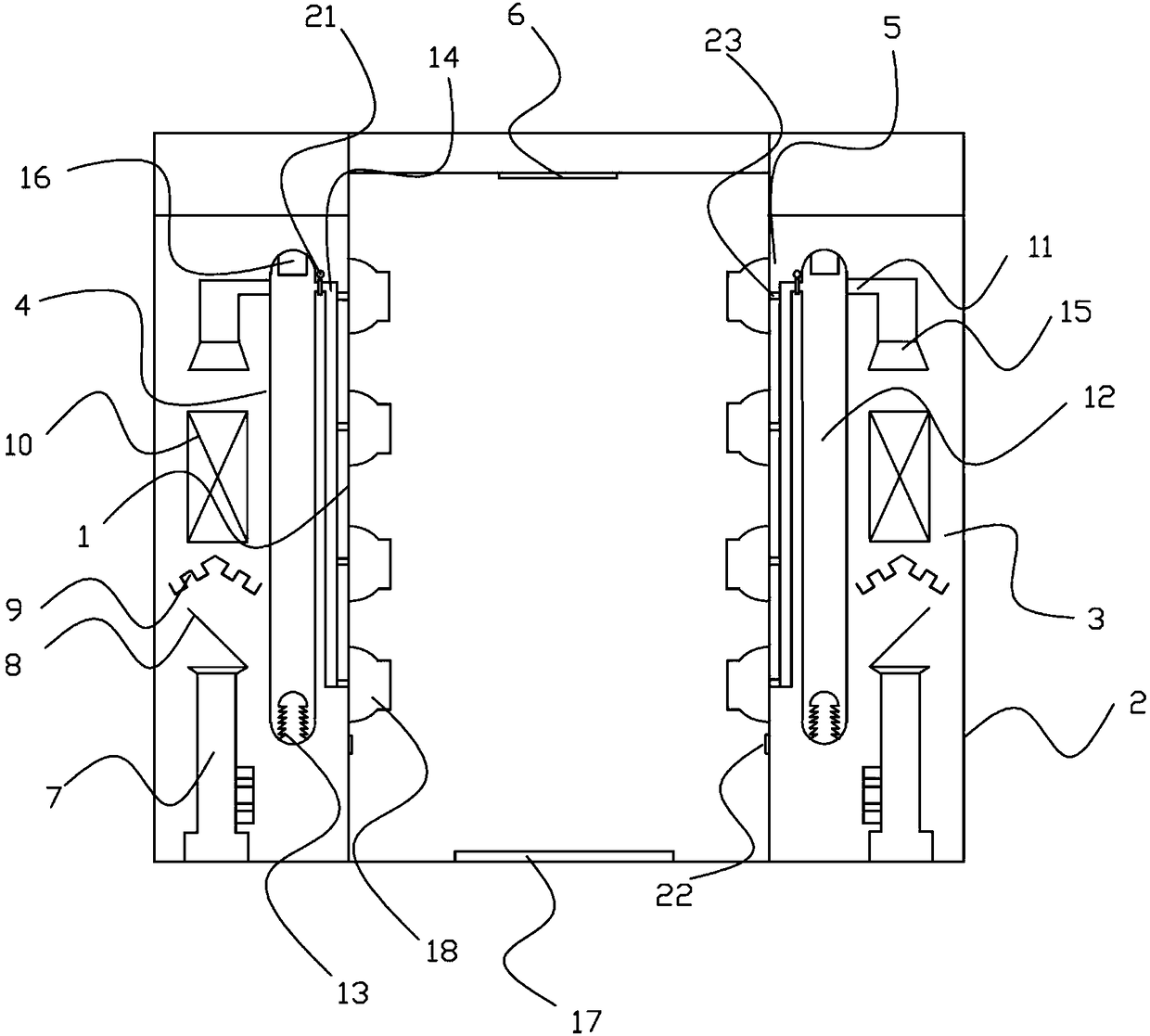 Air shower capable of storing filtered air