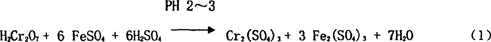 Chromium containing waste water treatment method