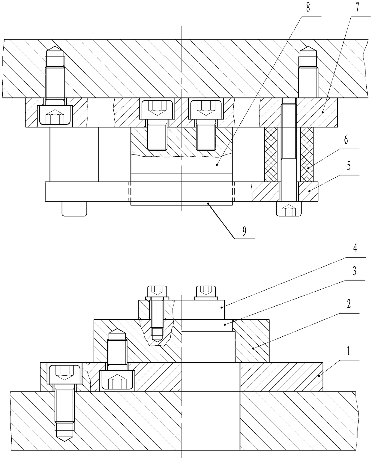 Shifting fork bush plate material slicing die