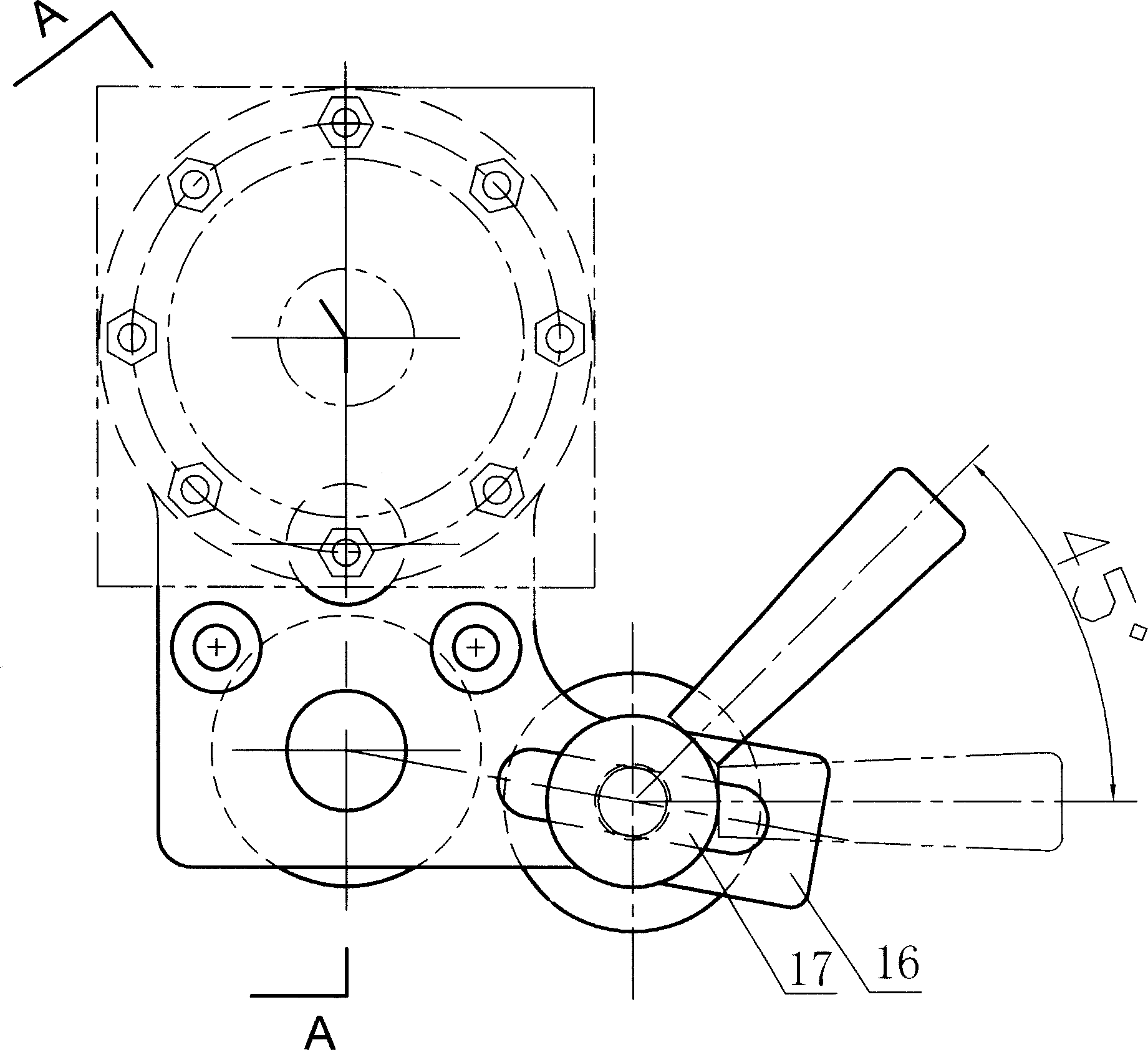 Assistant measurement unit for moment wrench in narrow operation area