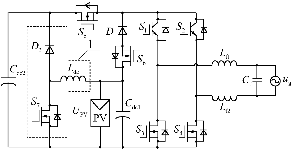 Quasi-single-stage transformerless grid-connected inverter and its control circuit