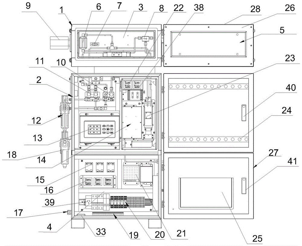 Integrated online monitoring instrument for monitoring ammonia escape during denitration