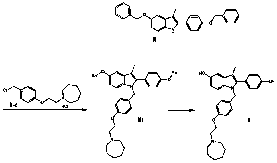 A kind of efficient preparation method of bazedoxifene