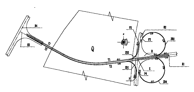 Planar alignment arrangement of highway or city tunnel