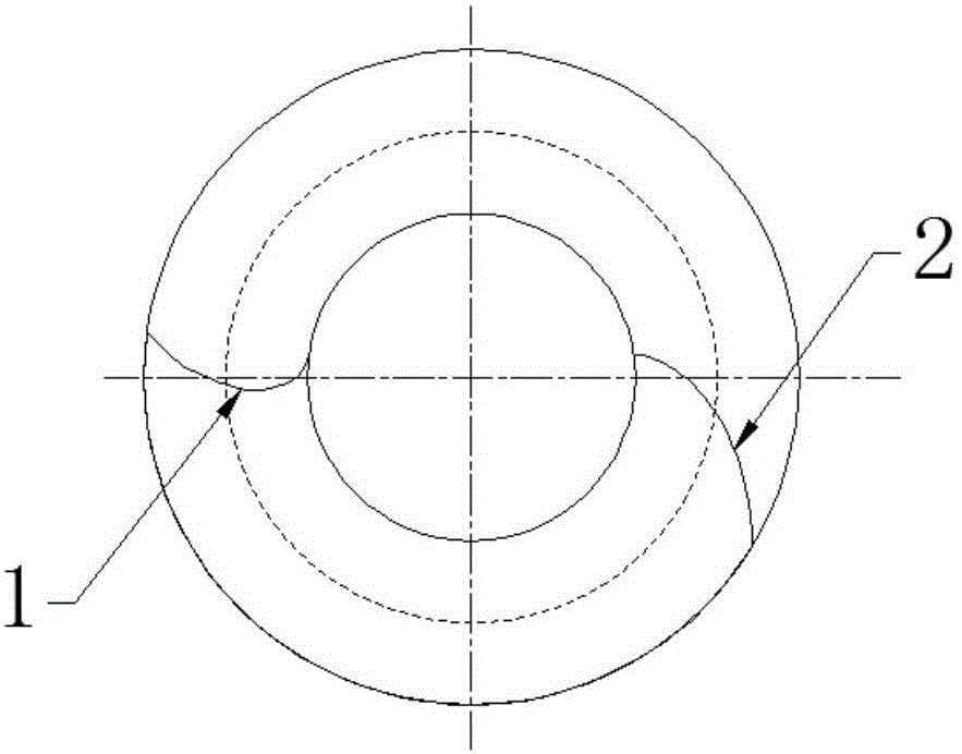 Asymmetric-tooth-shaped two-end spiral screw with involute force transmission side