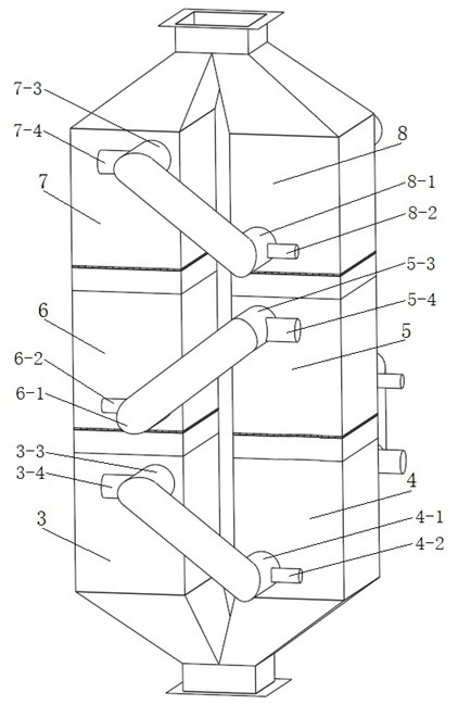 Industrial tail gas treatment multi-cycle adsorption tower