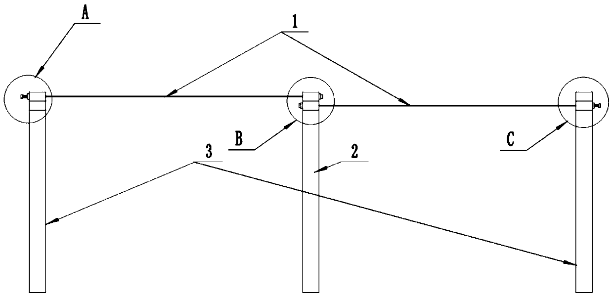 Continuous beam bridge and method for determining inhaul cable sectional area and elastomer rigidity thereof