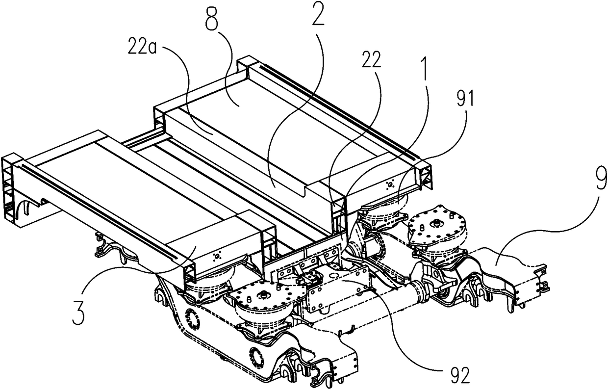 An articulated aluminum alloy EMU body chassis end structure