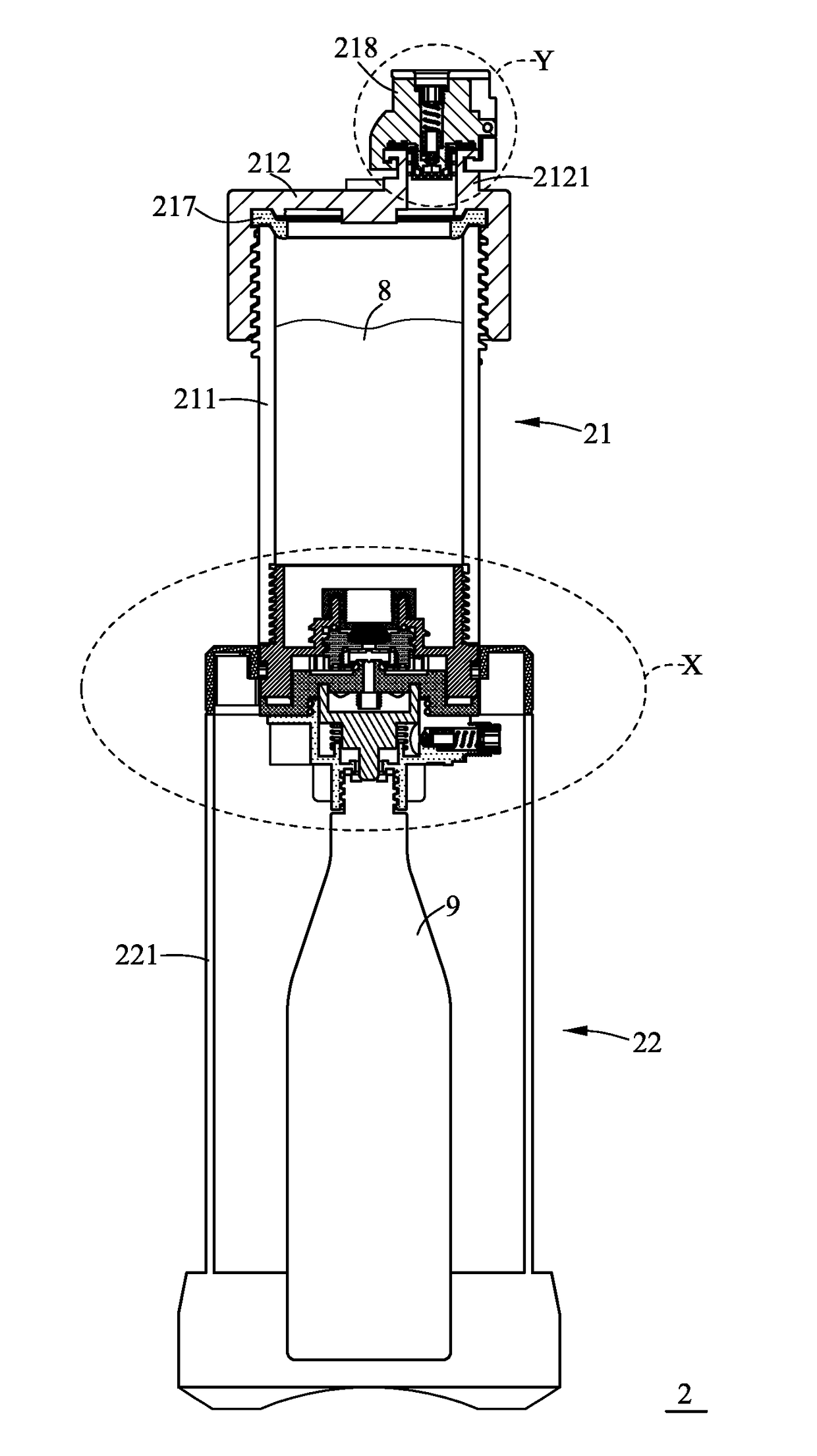 Bubble water machine and portable pressure bottle