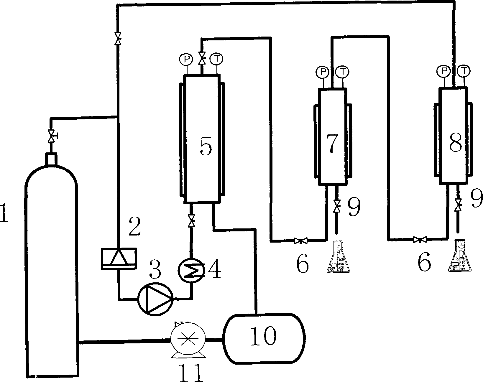 Supercritical extraction process of water extracted and alcohol deposited safflower residue