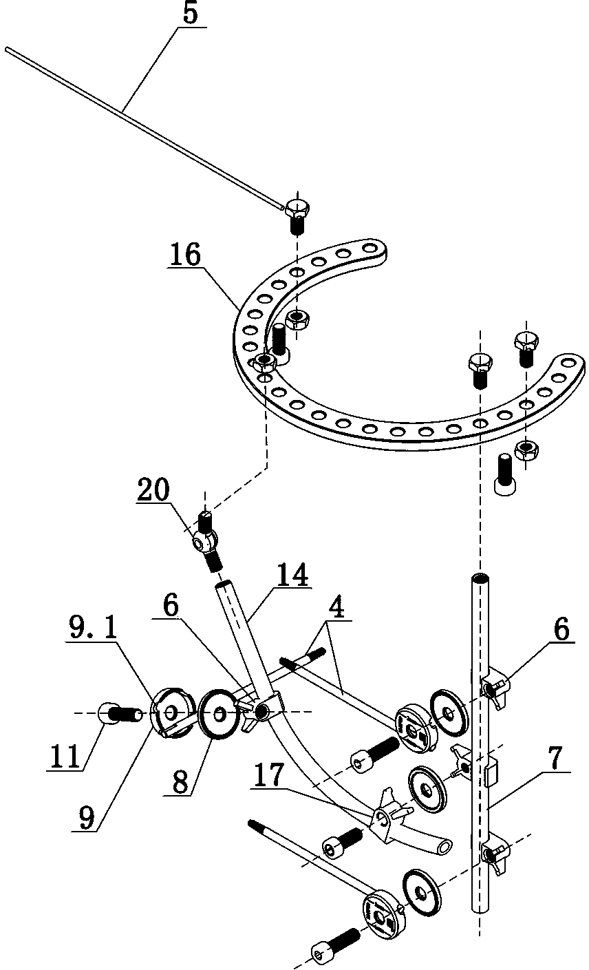 Knee-joint activity and inertia-combined adjusting control outer fixer