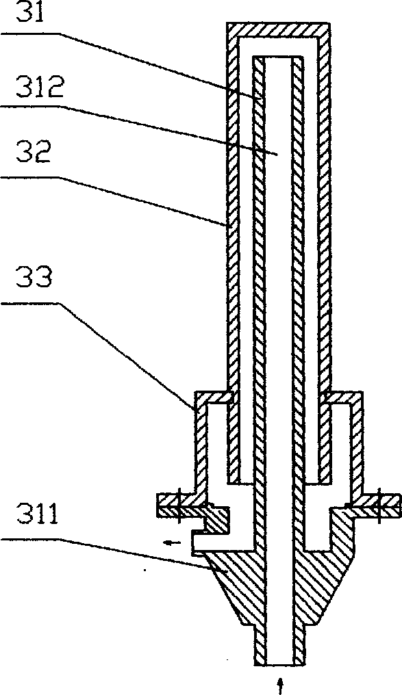 Swirl spouting device for drying sludge