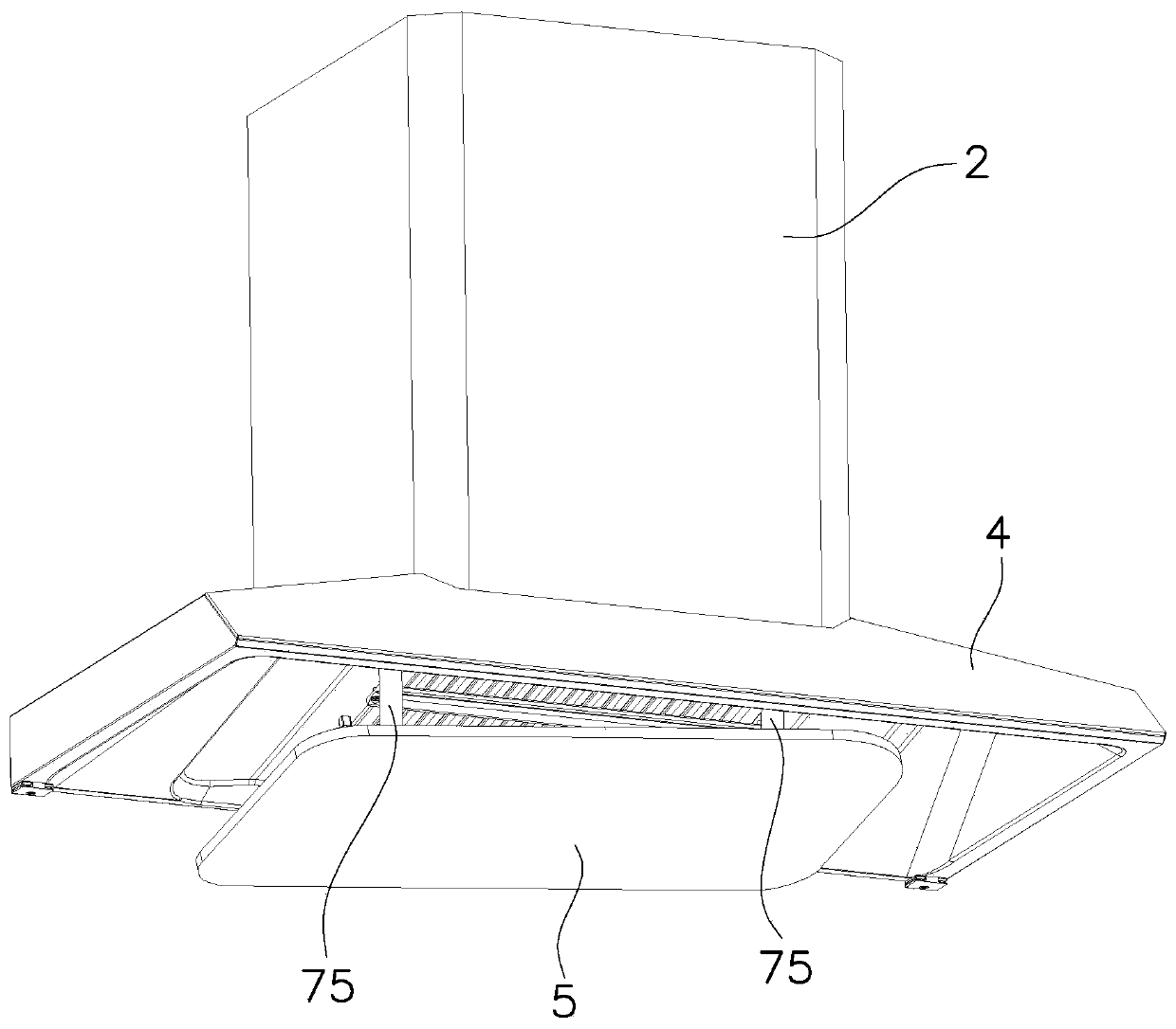 Range hood with movable smoke guide plate and control method thereof