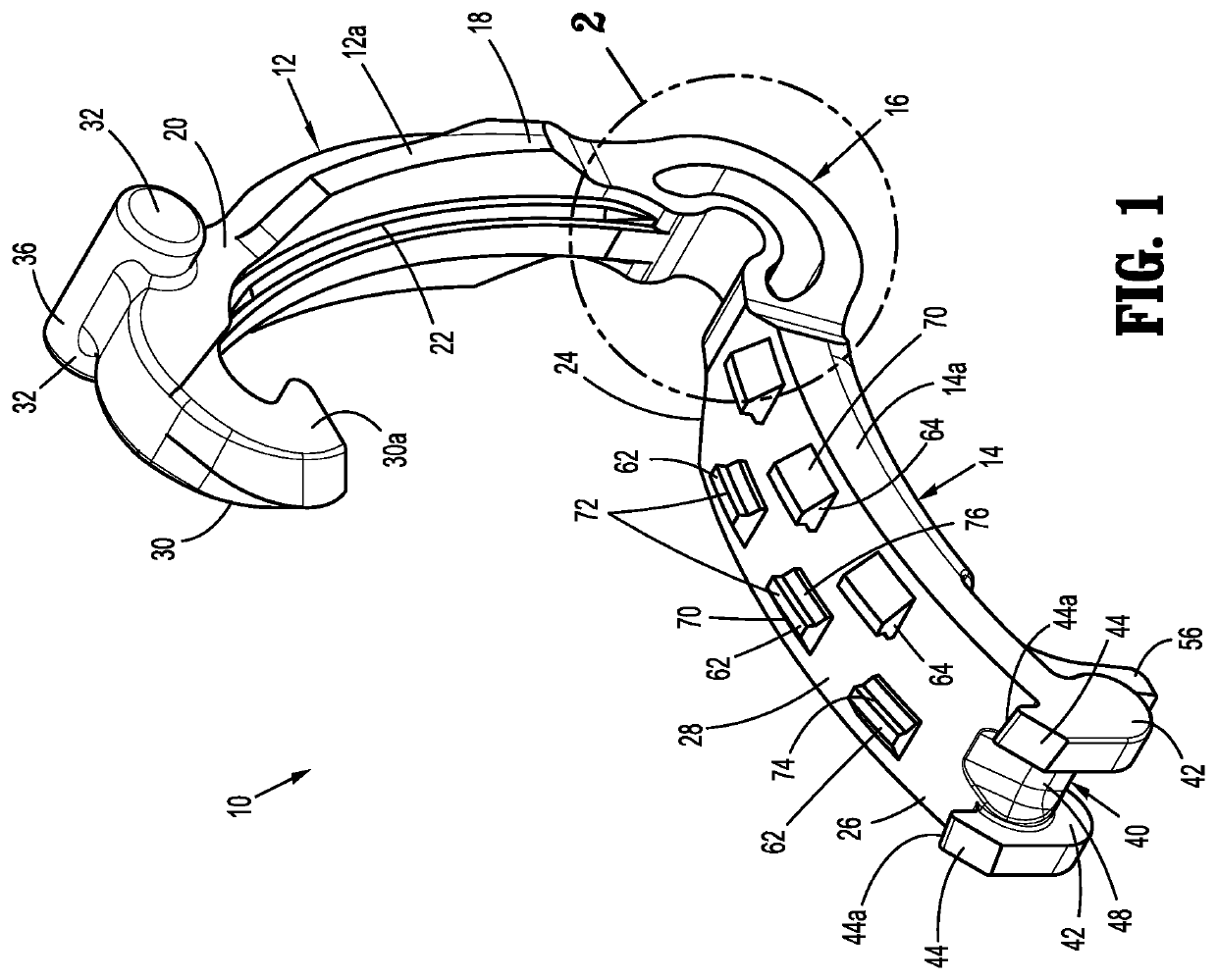 Ligation clip with improved hinge