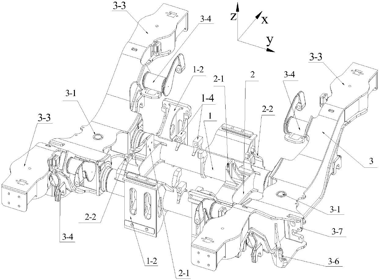 Compact bogie with built-in axle boxes for high-cold subway vehicles