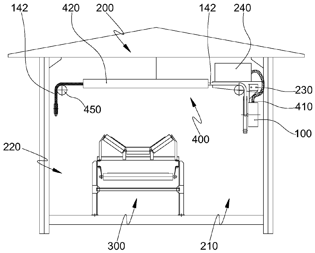 Belt conveyor emergency stop operating device