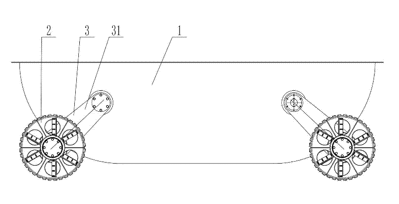 Submarine all-terrain traveling vehicle