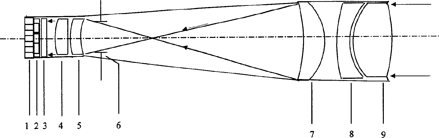 Three-wire array CCD push-scanning type polarization imaging detection device