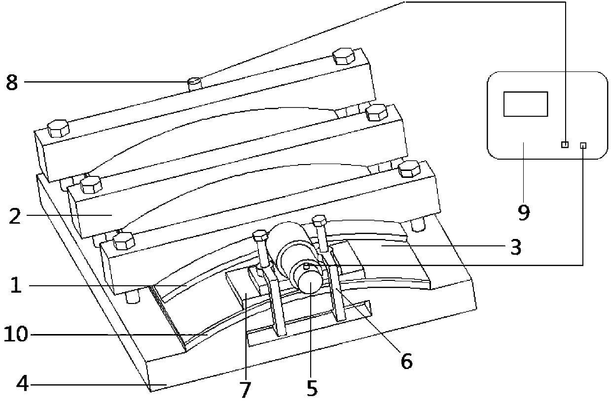 Vibration stress relief formation method and device under elastic deformation condition