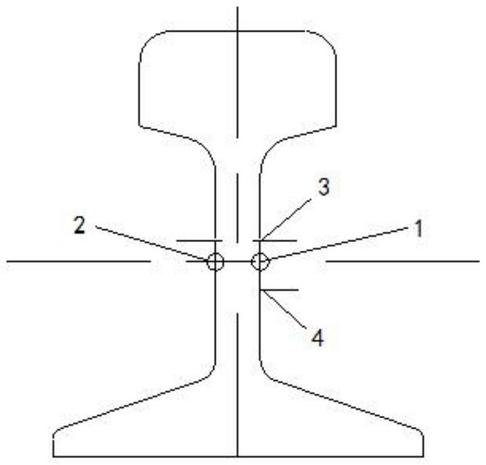 Test method for accurately detecting vertical residual stress of rail web of steel rail