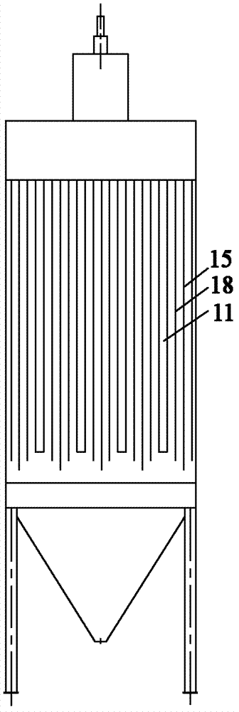 Double-row filter bag embedded type electric bag compound dust catcher with electric field area at front stage