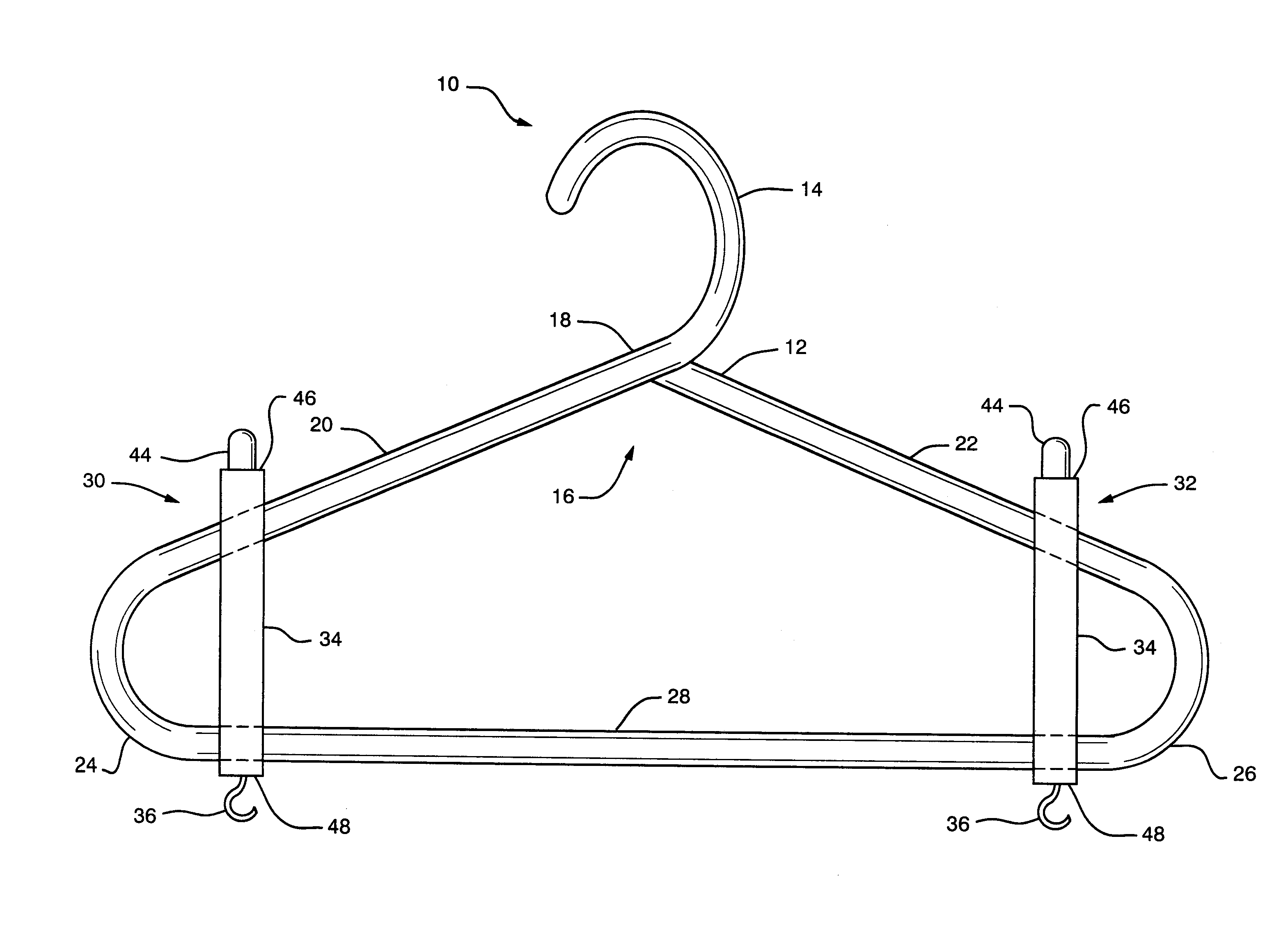 Hanger with strap retainer