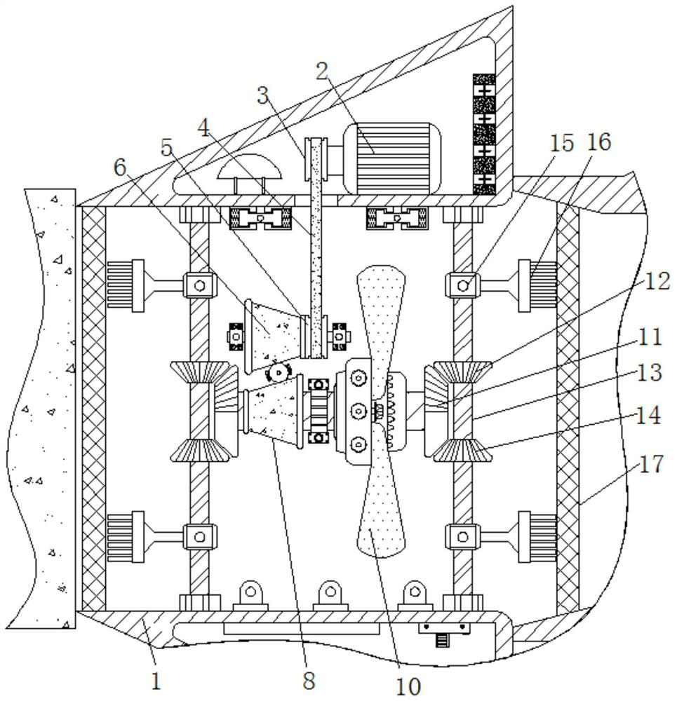 Automatic dust removal device for preventing indoor ventilation from being influenced by excessive dust in fan