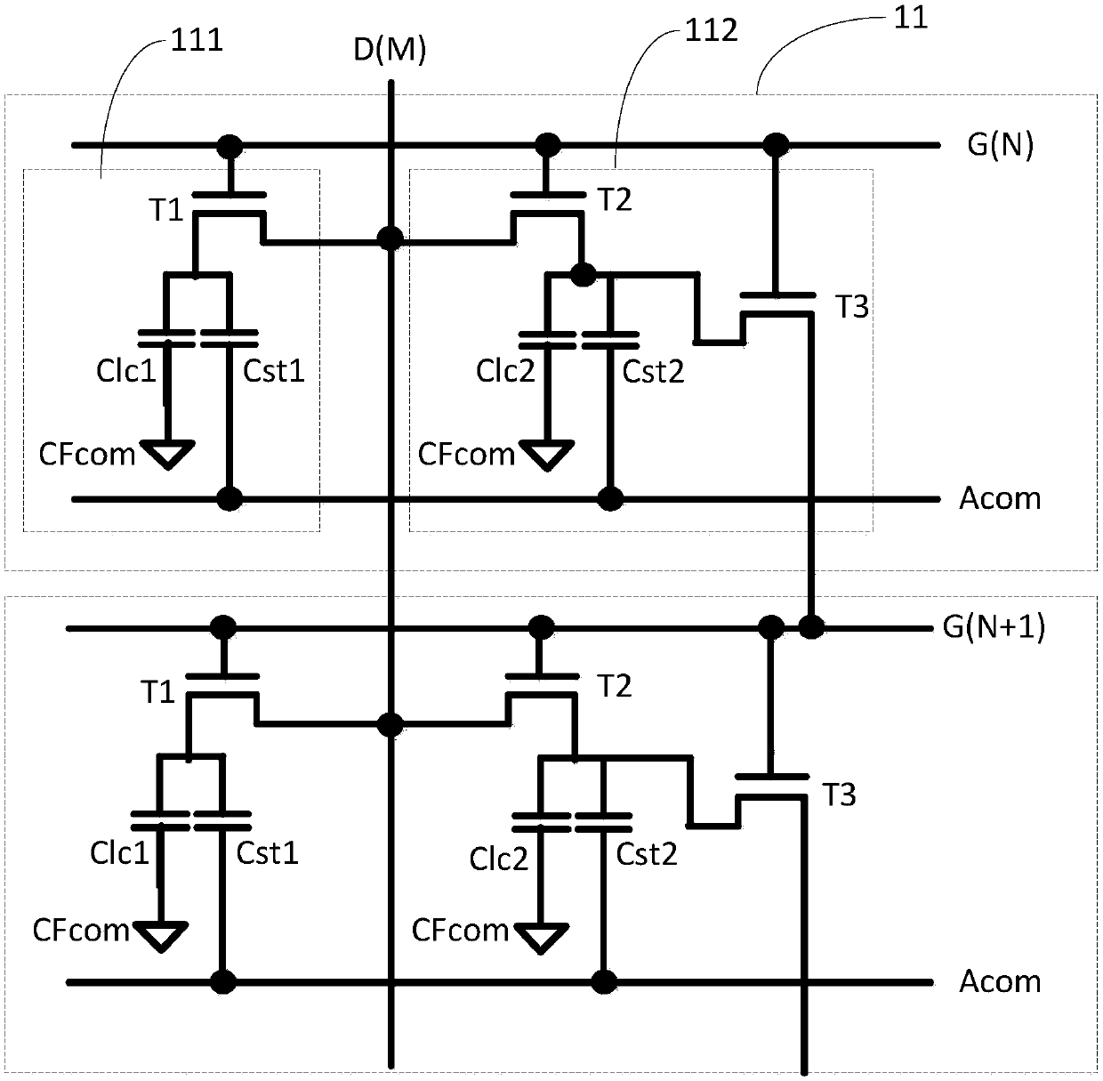 Pixel structure, array substrate and display panel