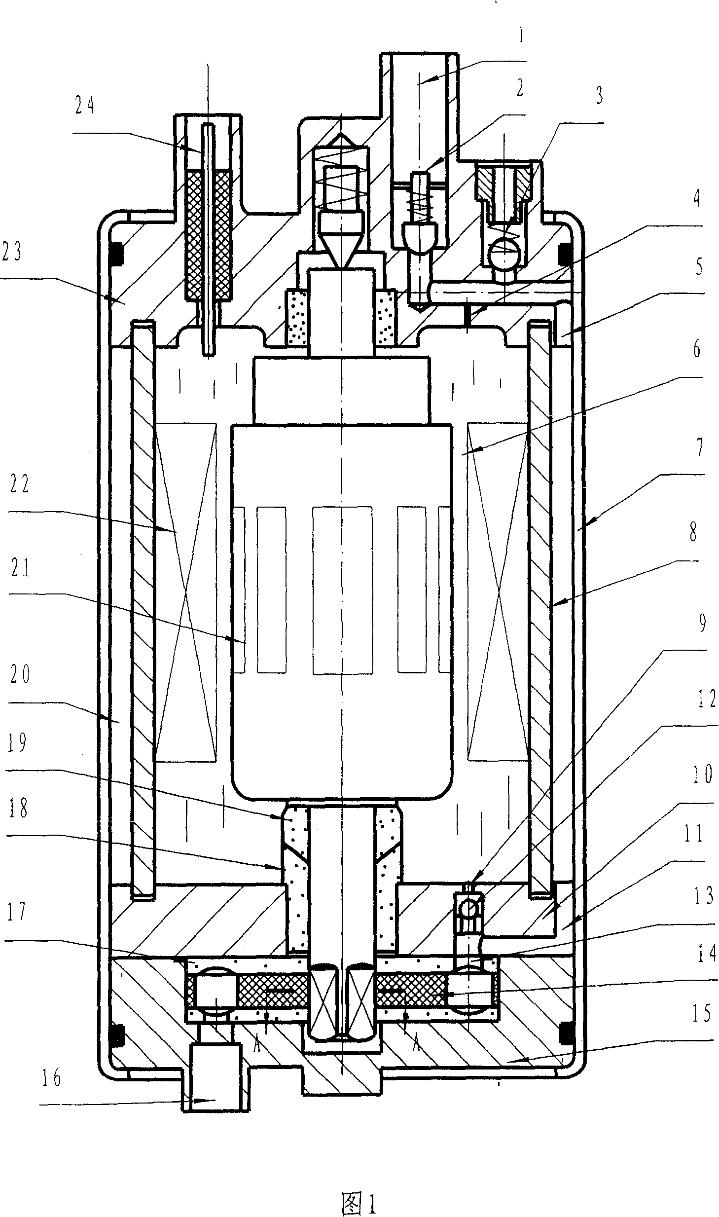 Electric fuel pump suitable for fuel containing alcohol